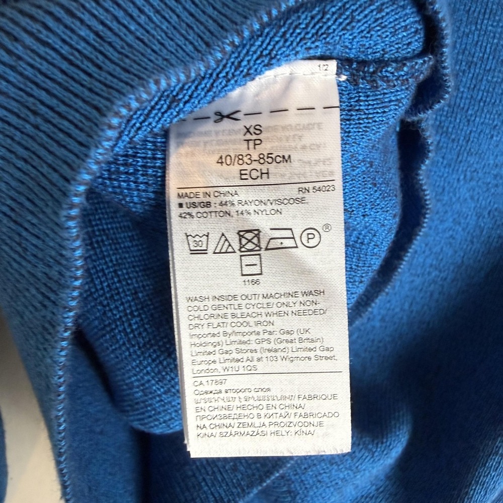Banana Republic Sweater Womens XS Blue Puff Sleeve Crewneck Knit Pullover - Picture 11 of 12